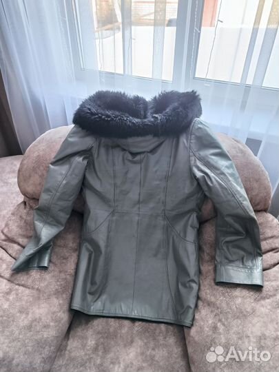 Кожаная куртка дублёнка 48 размер