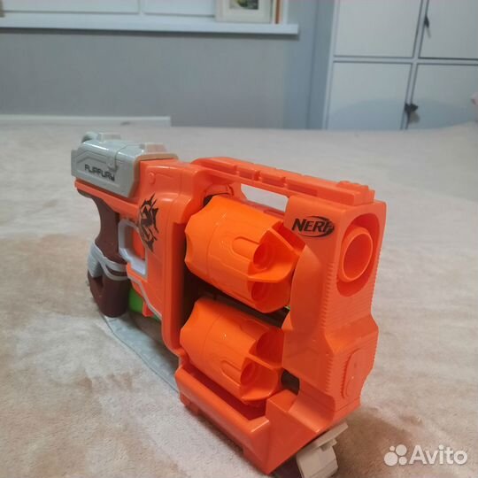 Детский пистолет бластер nerf flipfury