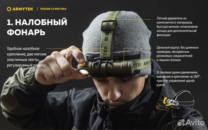 Фонарь Armytek wizard C2 pro max Olive