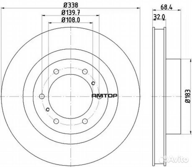 Nisshinbo ND1058K Диск тормозной перед