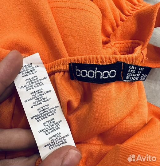 Ярко оранжевый комбинезон ромпер Boohoo