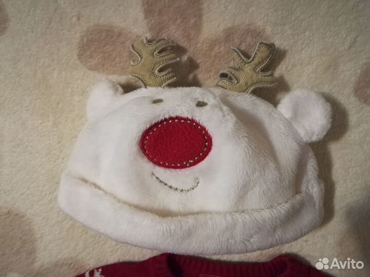 Новогодний костюм: комбинезон + шапочка 