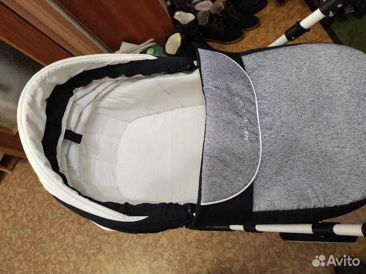 Коляска Indigo 2 в 1, синяя, модель 2021 года