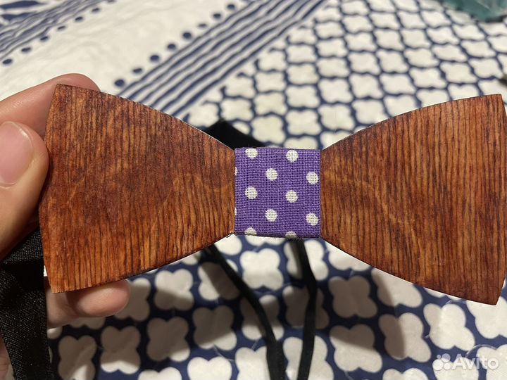 Галстук бабочка деревянная