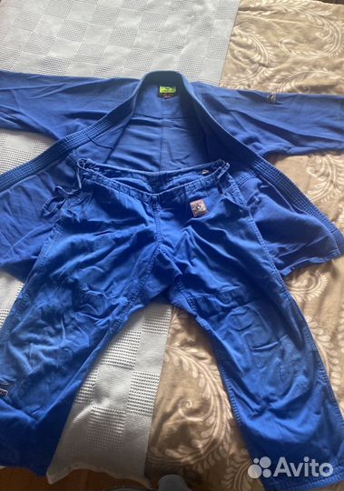 Кимоно для дзюдо 160, синее, mizuno