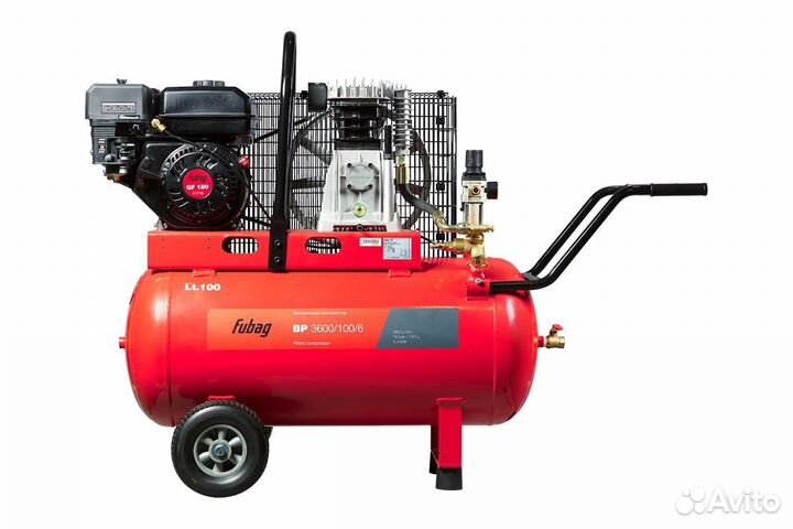 Компрессор fubag bp 3600/100/6 360 л/мин 100л 10бар 4.4 квт бензин 641277