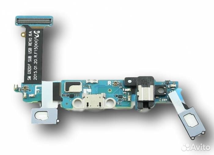 Шлейф для Samsung G920F/G920FD S6/S6 Duos + разъем
