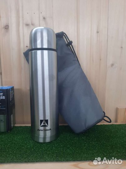 Термос Арктика 1л с ситечком+термочехол