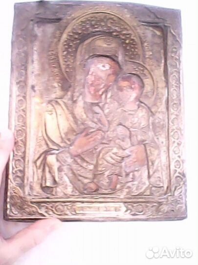 Икона старинная в окладе