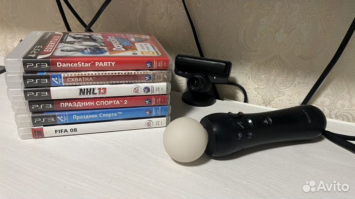 Move с камерой для playstation 3 + 6 дисков