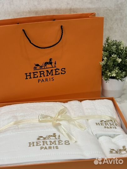 Банное Полотенце махровое «Hermes» 3 шт белое