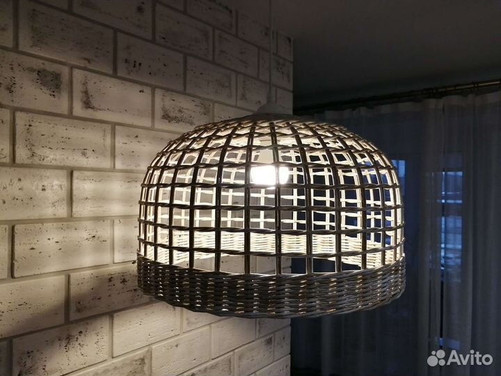 Большой плетенный абажур