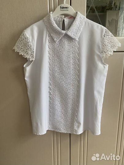 Блузка белая школьная 158