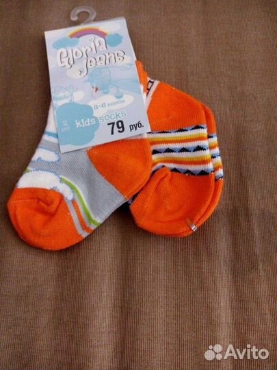Носки детские новые 2 пары на 3-6 месяцев