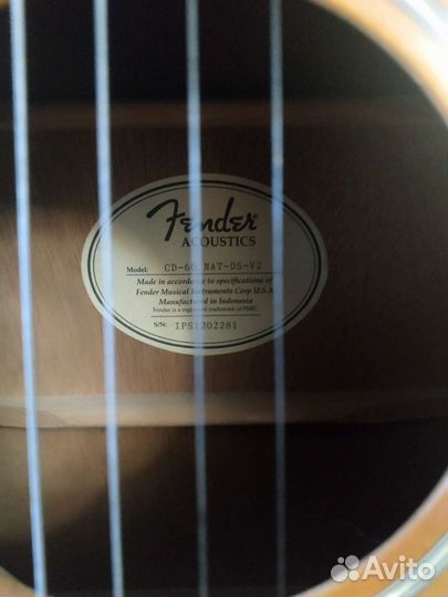 Акустическая гитара fender cd 60
