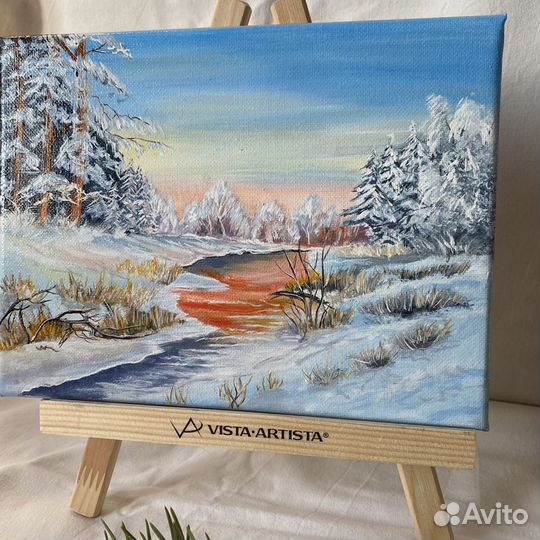 Картина Зимний пейзаж. Подарок на Новый Год