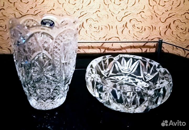 Пепельница и ваза Чехословакия Винтаж