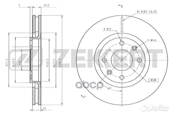 Диск торм. перед. Citroen Berlingo I II 02- C