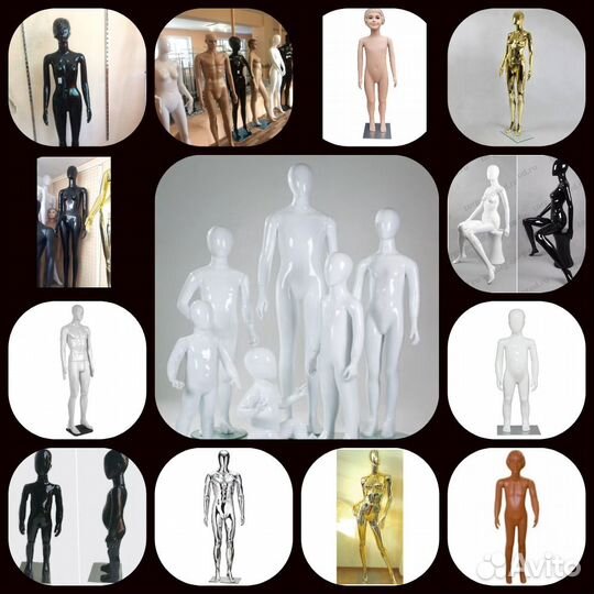 Черный и белый глянцевый манекен