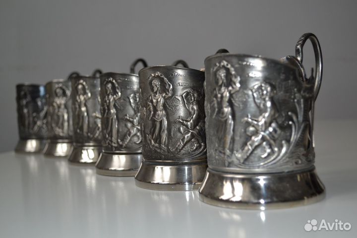 Подстаканники никелированные с чернением