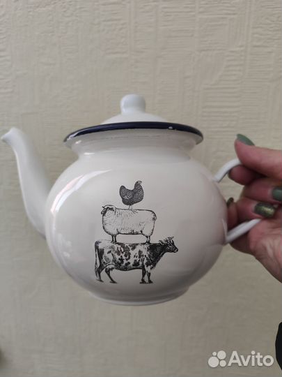 Эмалированный чайник пузан