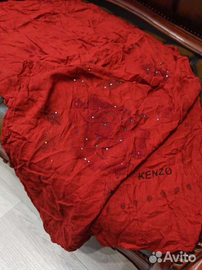 Палантин kenzo хлопок/шелк италия новый