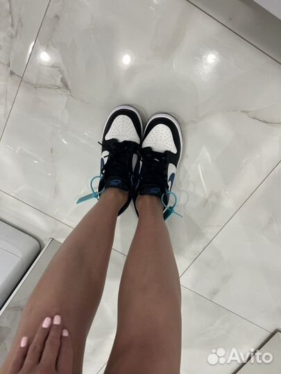 Кроссовки Nike Dunk Low White Blue Black GS