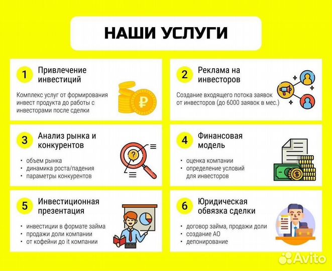 Помощь в привлечении инвестиций