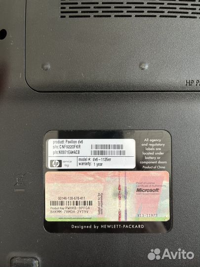 Ноутбук hp pavilion dv6