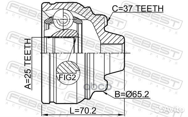 Шрус наружный 25x65.2x37 BMW 6 F06 GC 2011-2013