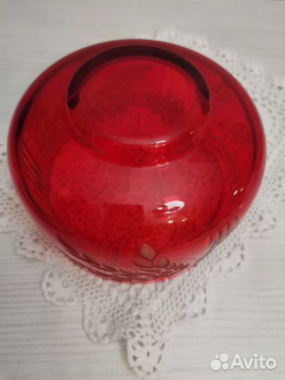 Ваза конфетница цветное стекло СССР