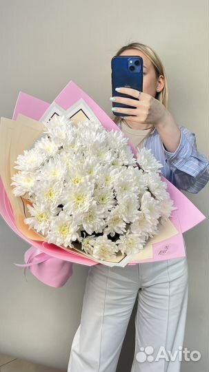 Белоснежные хризантемы