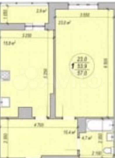 1-к. квартира, 57,8 м², 3/18 эт.