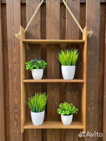 Полка навесная деревянная