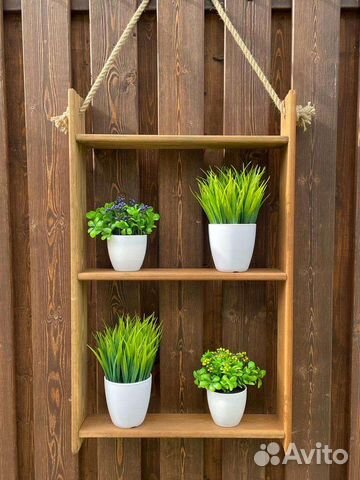 Полка навесная деревянная