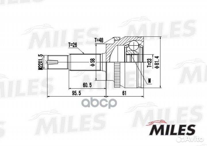 ШРУС наружный toyota corolla 1.4/1.6 02- (GKN