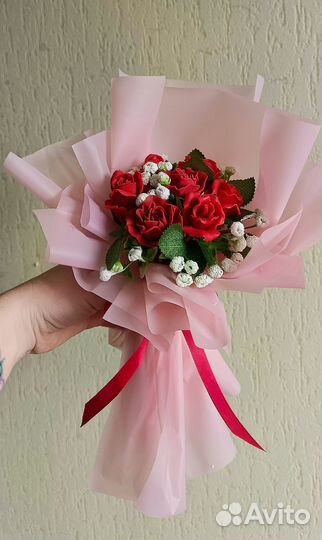 Букет роз из мыла