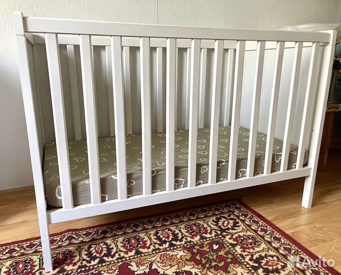 Детская кроватка IKEA сундвиг с матрасом