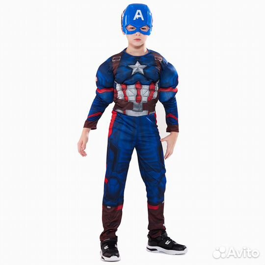 Детский костюм Капитан Америка с мускулатурой