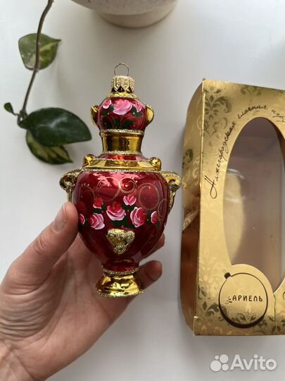 Елочная игрушка самовар фабрика Ариэль