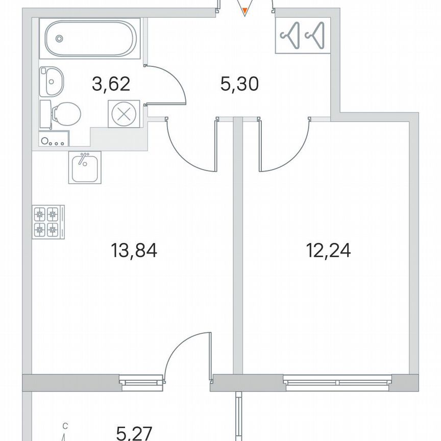 1-к. квартира, 36,6 м², 2/4 эт.