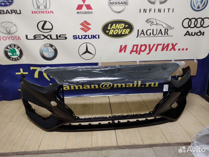 Бампер передний в цвет черый solaris 2 17-20 +дост