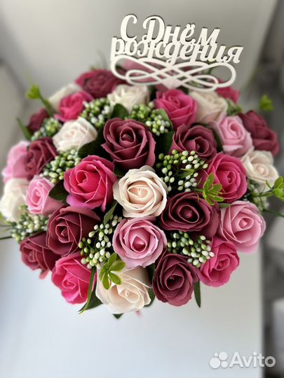 Букет из мыльных роз