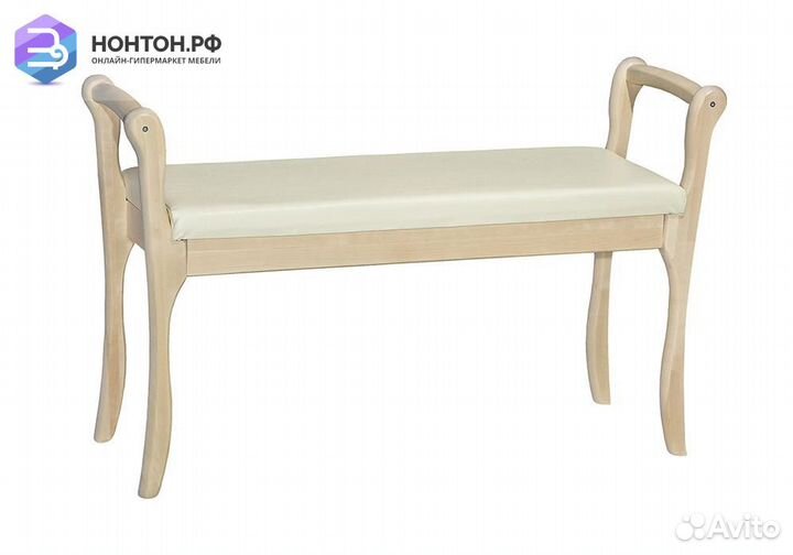 Банкетка мягкая с подлокотниками бежевая