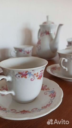 Сервиз чайный на 6 персон, фарфор чсср антиквариат