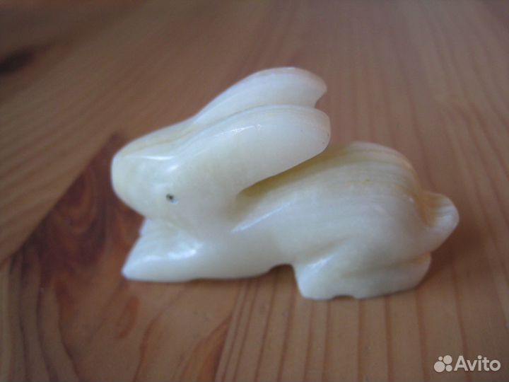 Фигурка Заяц природный камень 50гр, 55мм