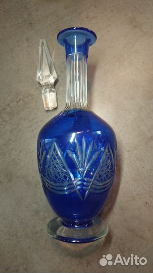 Графин и ваза цветной хрусталь, стекло СССР