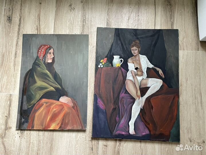 Картина маслом девушка, натюрморт для интерьера