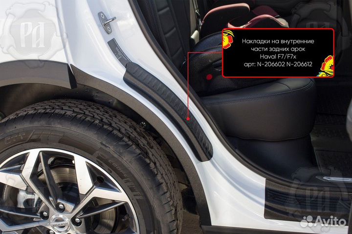 Накладки на внутренние части задних арок Haval F7x