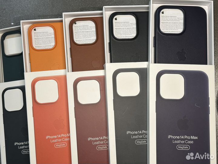 Чехол кожа iPhone 14 ProMax Magsafe Leather